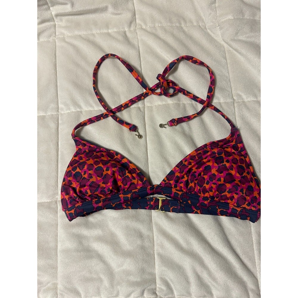 Marc by Marc Jacobs Swimwear Pink Blue Leopard Cheetah Bikini Top Size Small